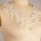 Ivory Beaded Lace Applique Patch for Bridal Gowns Veils and Accessories 8.25 Inch Single Piece